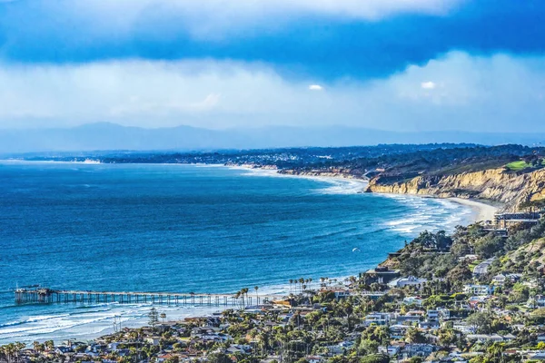 Jolla Heights Utsikt Stränder Beach Scripps Pier Parasailing San Diego — Stockfoto