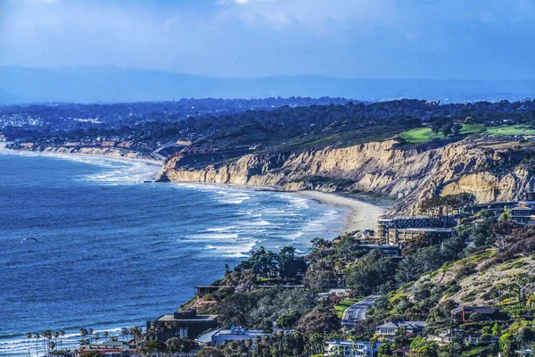 Jolla Heights Kijkt Uit Shores Beach Scripps Pier Parasailing San — Stockfoto