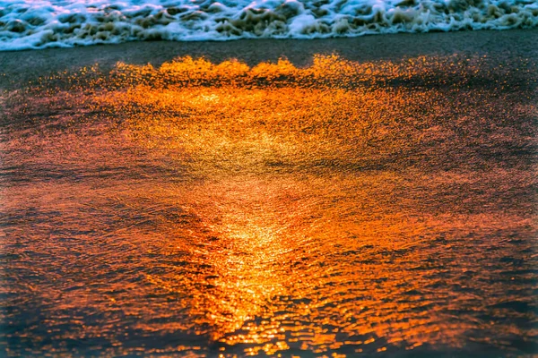 Sunset Reflections Shoreline Jolla Shores Beach San Diego California — Stock Photo, Image
