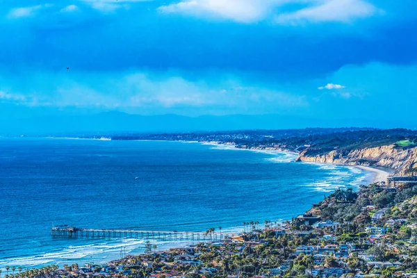 Jolla Tepeleri Kıyılara Bakış Sahil Betikleri Pier Parasailing San Diego — Stok fotoğraf