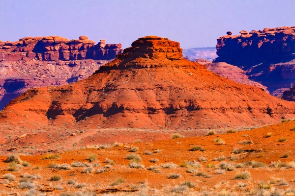 Coloré Red Orange Hill Rock Formation Canyon Desert Près Mexicain — Photo