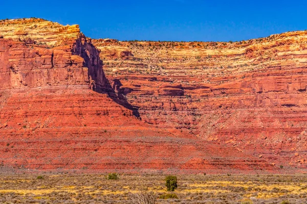 Barevné Údolí Pomerančových Útesů Poblíž Mexického Klobouku Monument Valley Utah — Stock fotografie