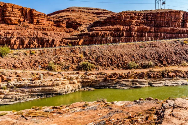 Coloridas Formaciones Rocosas Del Río San Juan Cañón Desierto Sombrero —  Fotos de Stock