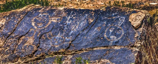 Indian Petroglyphs Puerco Pueblo Petrified Forest National Park Arizona Símbolos — Fotografia de Stock