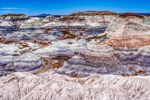 Wandelaars Trail Hills Cliffs Valley Blauwe Mesa Geschilderde Woestijn Versteend — Stockfoto