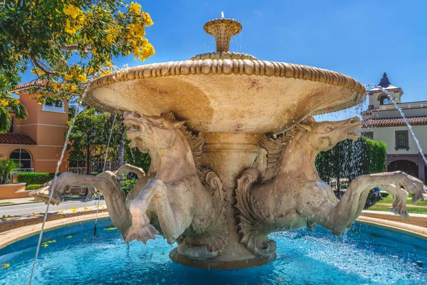 Memorial Horse Fountain Town Hall Palm Beach Florida Door Addison — Stockfoto