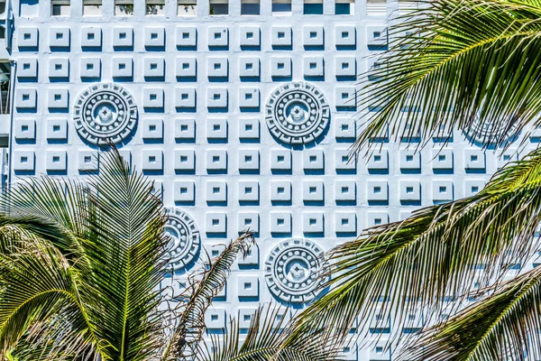 White Wall Decorations Building Palm Trees Palm Beach Florida — Stock Photo, Image