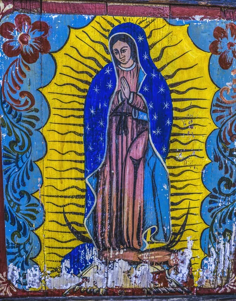 Stary Kolorowy Kopia Guadalupe Malarstwo Stare San Diego Kalifornia Guadalupe — Zdjęcie stockowe