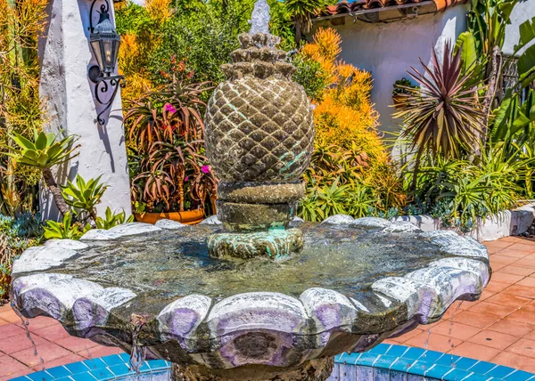 Fountain Colorful Plants Old San Diego Town California — Stock Photo, Image