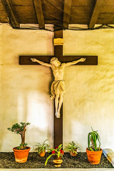 Crucifix Cross Corridor Mission San Diego Alcala California Založil Roce — Stock fotografie