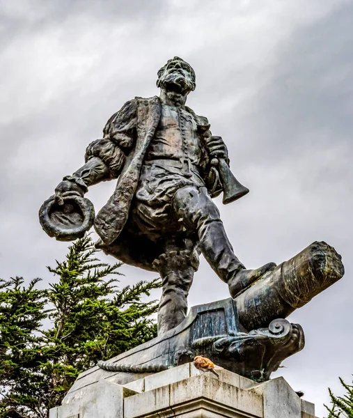 Ferdinand Macellan Bronz Anıtları Punta Arenas Şili 1920 Guellermo Cordova — Stok fotoğraf