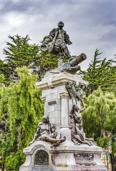 Ferdinand Macellan Bronz Anıtları Punta Arenas Şili 1920 Guellermo Cordova — Stok fotoğraf