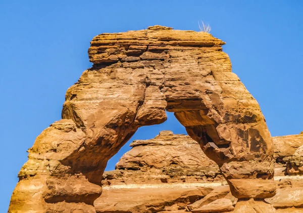 Delicate Arch Rood Oranje Rots Canyon Arches Nationaal Park Moab — Stockfoto