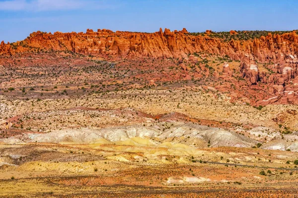 Painted Desert Colorful Yellow Grass Lands Orange Sandstone Red Fiery — Stock Photo, Image