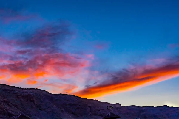 Barevný Západ Slunce Nebeské Hory Moab Utah — Stock fotografie