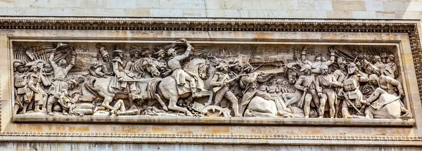 Napoleonic War Statues Arc Triomphe Place Charles Gaulle Paris France — Stock Photo, Image