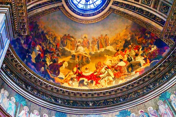 Emperador Napoleón Papa Fresco Iglesia Madeleine París Francia Iglesia Católica —  Fotos de Stock