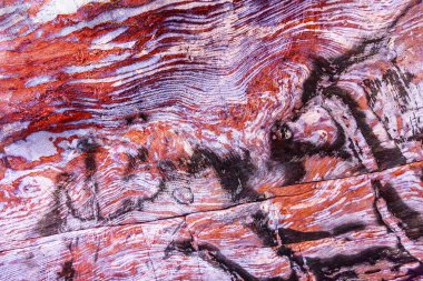 Petra Jordan 'ın Kırmızı Mavi Kaya Mezar Sokağı. MÖ 200-400 yılları arasında Nabataens tarafından inşa edilmiş. Gül kırmızısı kanyon duvarları birçok soyutlama oluşturur. Mezarların içinde, gül kırmızısı kan kırmızısına dönüşebilir. Kırmızılar kumtaşındaki magnezyum tarafından oluşturulur..