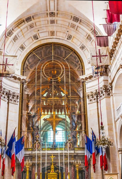 Golden Cross Main Altar Dome Church Les Invalides Paris France — стокове фото