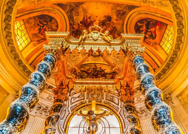 Golden Cross Main Altar Dome Church Les Invalides Paris France — стокове фото