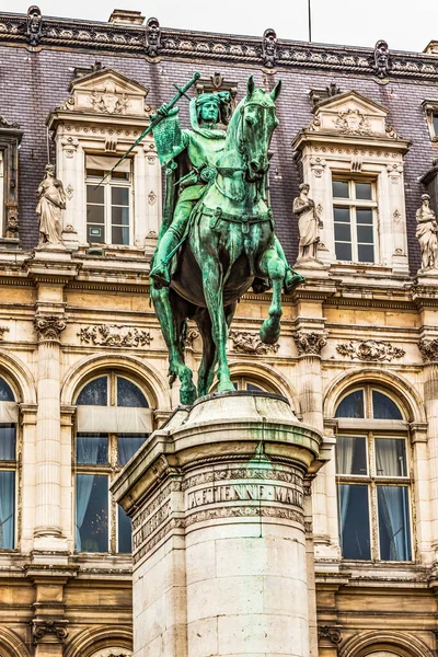 Etenne Marcel Statue Hotel Ville City Hall Κυβερνητική Διοίκηση Κτίριο — Φωτογραφία Αρχείου