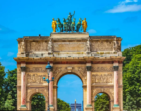 Триумфальная Арка Площади Карусель Лувре Франция Построен Наполеоном 1808 Году — стоковое фото
