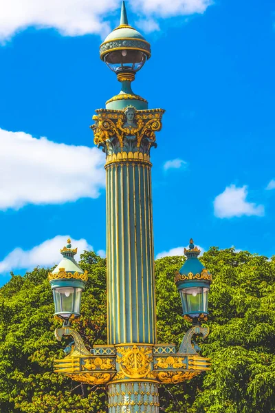 Ornate Golden Street Lamp Light Tuileries Garden Paris France — Stock Photo, Image