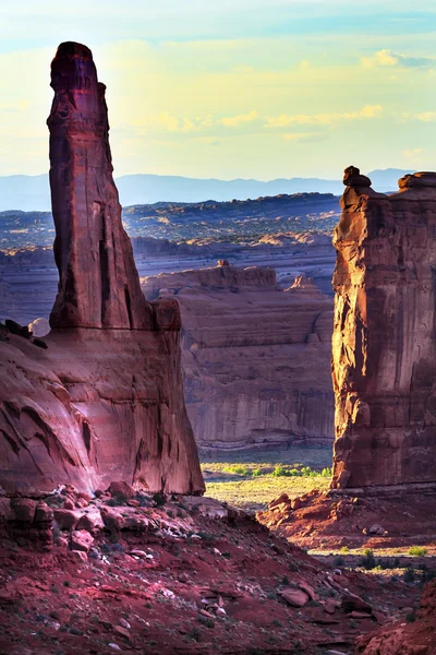 Rock pelaren park avenue avsnitt arches nationalpark moab utah — Stockfoto
