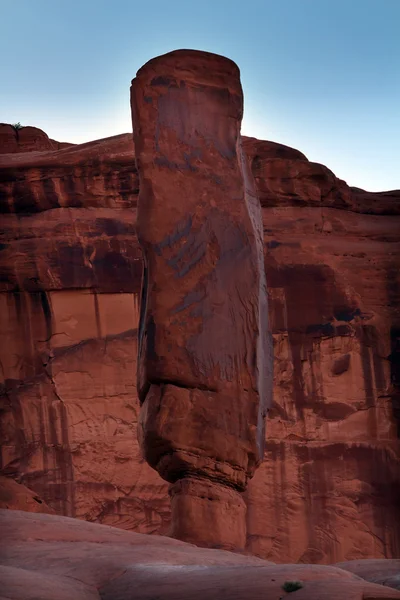 Sausage Rock Blue Plane Trail Park Avenue Section Arches Nationa — Stock Photo, Image