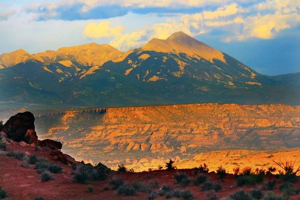 La Salle Mountains Rock Canyon Arches National Park Moab Utah — Stock Photo, Image