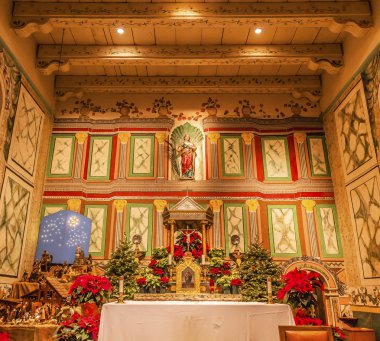 Old Mission Santa Ines Solvang California Basilica Altar Cross A clipart