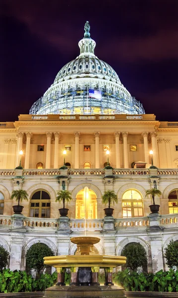 U.S. Capitol South Side Construction Night Stars Washington DC — стоковое фото