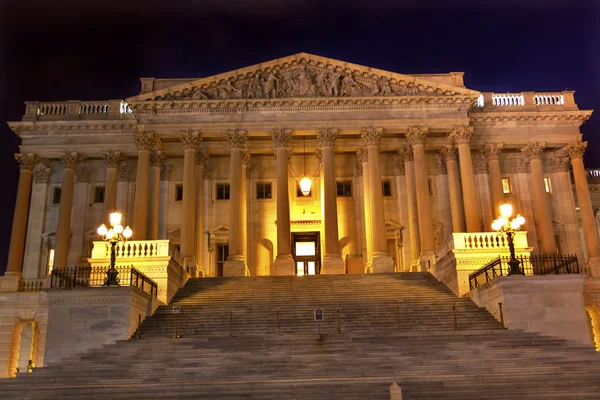 House of Representatives US Capitol North Side  Night Stars Wash — Stock Photo, Image