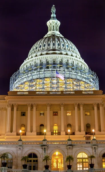 Нас capitol південній стороні будівництво ніч зірочок Вашингтон, округ Колумбія — стокове фото