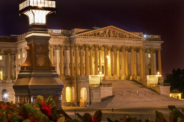 Senato bize capitol hafif Kuzey yan gece yıldız washington dc — Stok fotoğraf