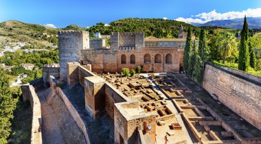 Alhambra Alcazaba Castle Towers Granada Andalusia İspanya