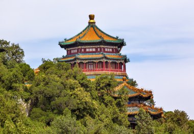 Uzun ömürlü Hill Pagoda kule Summer Palace Beijing Çin