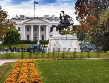 Jackson heykel Canons Lafayette Park Beyaz Saray sonbahar Pennsylv