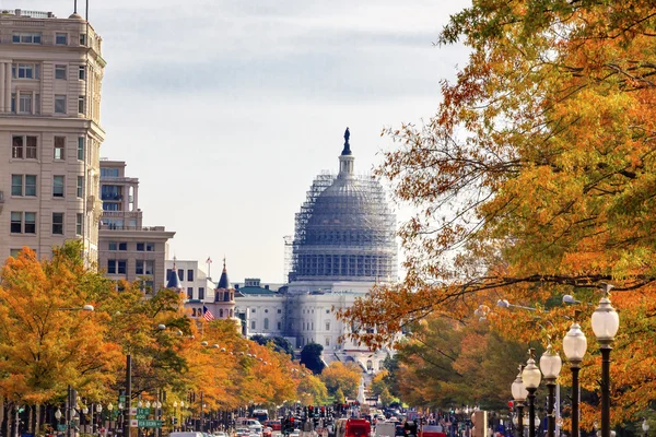 Capitolio Sur Construcción Pennsylvania Avenue Autumn Wa — Foto de Stock