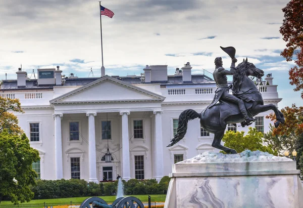 Jackson Statue Canons Lafayette Park Casa Branca Outono Pennsylv — Fotografia de Stock