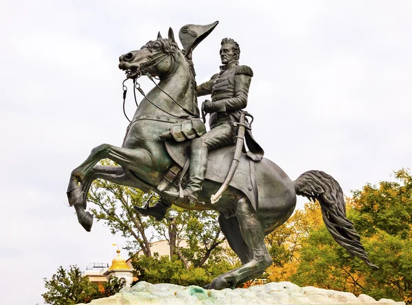 Jackson heykel Lafayette Parkı sonbahar Pennsylvania Ave Washington — Stok fotoğraf