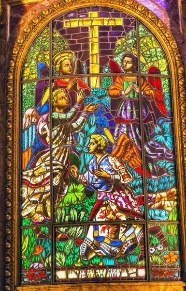Angels Stained Glass Saint Michael's Basilica Pontifica de San M — Stock Photo, Image