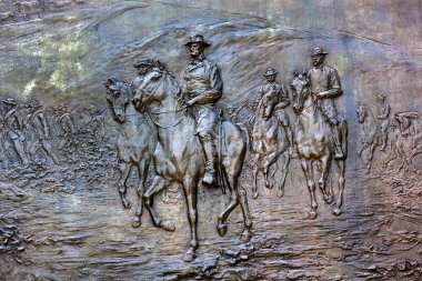General Sherman iç savaş anıtı bronz Bas Rölyef Th yürüyen