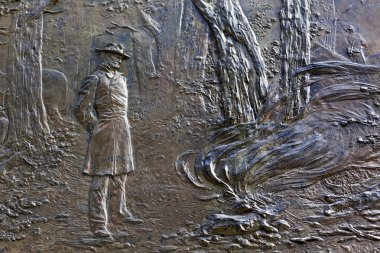  General Sherman yangın Bas Rölyef iç savaş anıtı Pennsylvania