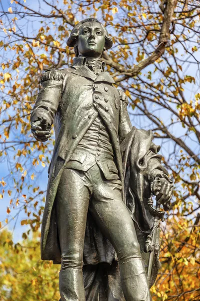 Generał Lafayette statua Lafayette Park jesienią Washington Dc — Zdjęcie stockowe