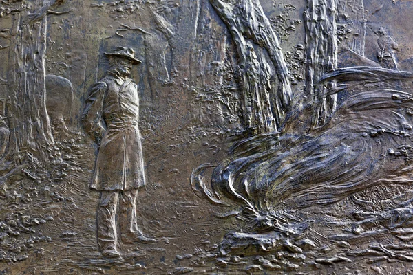 General sherman fire bas relief bürgerkriegsdenkmal pennsylvania — Stockfoto