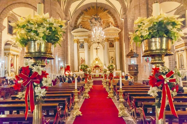 Metropolitan kathedraal kerstavond Service Zocalo Mexico-stad — Stockfoto