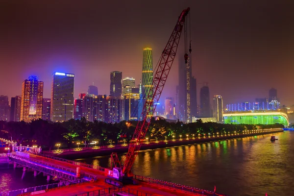 Zhujiaang yeni şehir Pearl River Guangzhou Guangdong Eyaleti çene — Stok fotoğraf