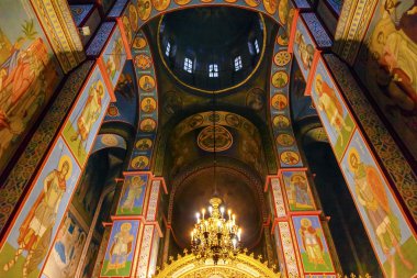 Ancient Mosaics Golden Sreen Icons Dome Basilica Saint Michael M clipart