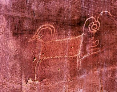 Native American Indian Fremont Petroglyphs Capital Reef National Park clipart